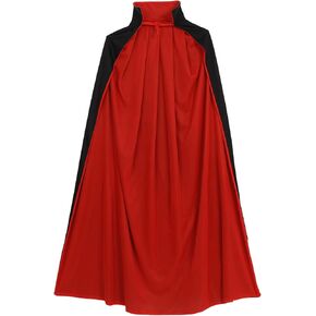 Ciieeo 1.4 Meters Adult Halloween Vampire Cape Vampire Cloak with Collar Cape Reversible Vampire Devil Costume for Halloween Masquerade Cosplay Supplies(Red+Black)
