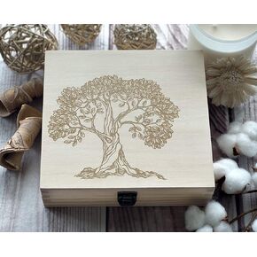 Tree Wooden Box Gift For Friend 25th Wedding Anniversary Gift for Couple Keepsake Box Anniversary Memory Box Engraved Box 8.5 x 8 x 2.5 in. Natural Color