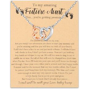 BNQL Future Aunt Necklace New Aunt Gifts First Time Aunt Announcement Gifts for New Auntie to be Gifts Necklace (aunt necklace heart)