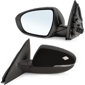 Right Passenger Side Mirror Assembly Fits 2014 2015 KIA Optima with Power Glass Heated Turn Signal and Manual Folding Match to Black Replace KI1321175 (6 Pins)