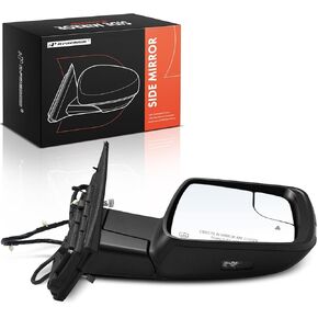 A-Premium Passenger Side Power Door Mirror - Compatible with Ram 1500 2019 2020 2021 2022 - Heated Power Folding Black w/Turn Signal Puddle Light and Blind Spot Detection - Replaces 5ZK44KXJAG