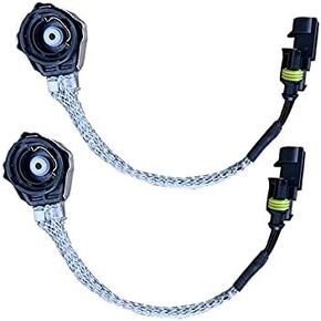 D2 Metal Socket AMP Connector Adapter Connector Wire Wiring Harness Converter for Ballasts HID D2R D2S D2C Bulbs, Pack of 2