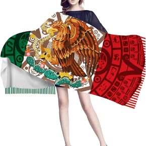 Nation Flag Womens Winter Scarf Soft Warm Blanket Scarves Fringe Pashmina Scarf 77" L x28