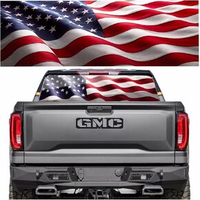 Rear Window Decals for Trucks - 65x22 in Back Window American Flag Decals Fit Most Pickup Trucks SUV, Vinyl Back Window Decal Truck Rear Window Graphics for Personalized Decoration…