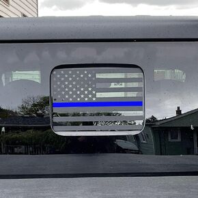 Zhizhong Rear Middle Window Decal Compatible with Jeep Gladiator JT 2020 2021 2022 2023, American Flag Back Center Sliding Window Glass Vinyl Sticker