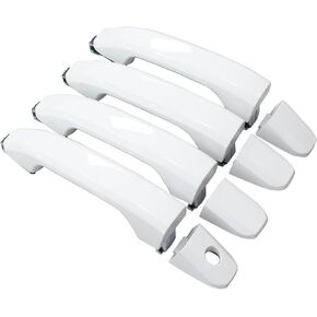 MOTOKU Set of 4 White Exterior Door Handle for Chevrolet Silverado1500 2500 3500 HD Suburban Tahoe for GMC Sierra 1500 2500 3500 Yukon 2015-2020