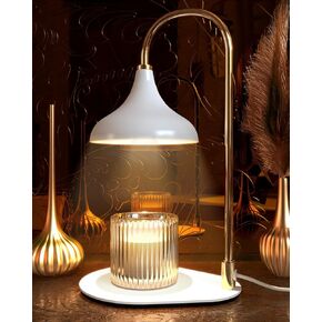 White Candle Warmer Lamp with Timer & Dimmer for Scented Jar Candles, Ideal Home Décor Gift for Women, Includes 2 Bulbs