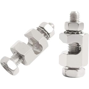 2Pcs Copper Grounding Clamps Solar Panel Earthing Ground Lug Cable Clamp for Completing Ground Bonding to 6 AWG and 8 AWG Bare Wires Silver