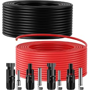 50FT 10AWG(6mm²) Solar Extension Cable, Solar Wire with Female and Male Connectors with Extra Free Spanners, PV Extension Cable Solar Panel Adaptor Tool Kit