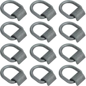 1/2" Heavy Duty Forged Steel D Ring Tie-Down Anchor Weld on Lashing Ring 12000lbs for Securing ATVs, UTVs, Riding Mowers, and Other Heavy Cargo-12Pack