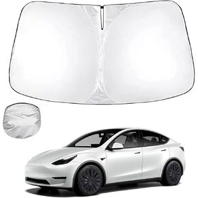 Windshield Sunshade for Tesla Model Y/3 Folding Front Window Sun Shade Cover Heat UV Protection Sun Visor Accessories Fit 2016-2024 Model 3 Model Y