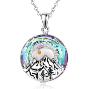 AENEAS Mustard Seed Faith Necklace Sterling Silver Mustard Seed Pendant Mountain Crystal Pendant Jewelry Christian Gift for Women