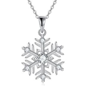 Snowflake Necklace for Women 925 Sterling Silver Snowflake Pendant Jewelry Birthday Gifts Christmas Necklace for Women