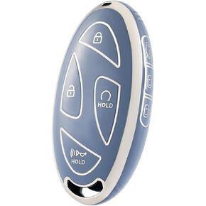 for Hyundai Key fob Cover,Soft TPU Car Key Cover Case for 2022-2024 Hyundai Loniq Elantra Sonata Santa fe Tucson Santa Cruz Palisade Veloster Accent Accessories(White)