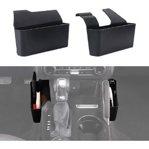 Jimen Compatible with Ford Bronco 2021-2023, Center Console Tray Organizer Gear Shifter Storage Box Side Pocket Bins Interior Accessories (Black)