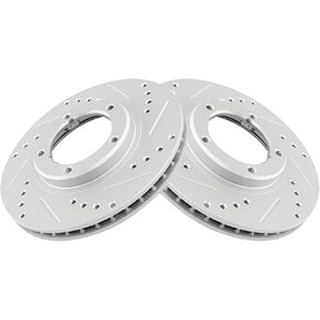 TRQ Front Performance Brake Rotors Set Premium G-Coated Compatible with 1995-2004 Toyota Tacoma