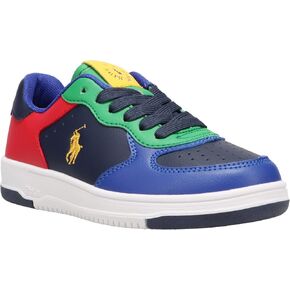 POLO RALPH LAUREN Masters Court Junior Navy/Multi M035 Sneaker, 3.5 US Unisex Big Kid