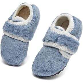 DADAWEN Boys Girls Toddler Slippers Warm House Shoes Kids Baby Lightweight Non-Slip Rubber Soft Sole Winter Slippers for Indoor Outdoor
