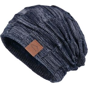 meioro Slouchy Beanie Hat for Men Women Winter Warm Knit Skull Cap Soft Fleece Lined Beanies