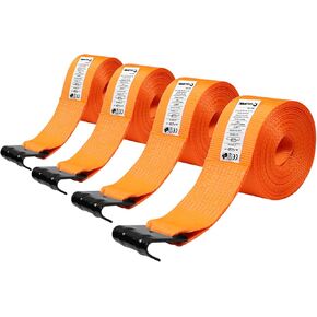 4Pack 4 inch Kinedyne Straps Flatbed 4x30 Truck Strap for Flatbed Trailer Winch Strap Heavy Duty 4 inch Ratchet Straps Flatbed Black