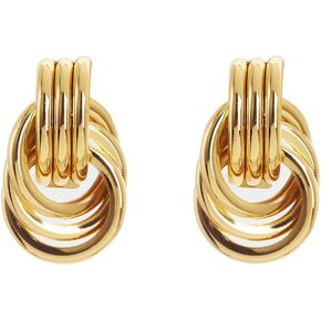 14K Gold Filled Hoop Earring for Multiple Piercing- Dainty Cartilage Earring- Dangle Huggie Earrings for Women Ear Jacket Flat Back Stud Earring for Sensitive Ears 20G