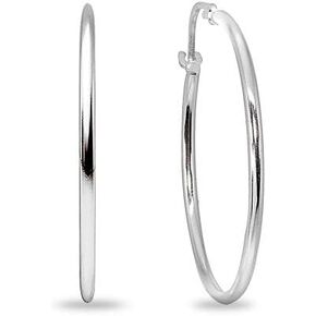 14K Gold 1.3mm Thin Lightweight Round-Tube Hoop Earrings for Women