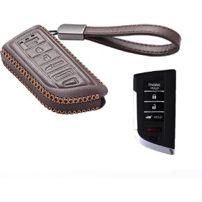 Key Fob Cover Compatible with Acura MDX, Acura Integra 2023-2024, Acura RDX 2022-2023, Leather Smart Key Fob Case 5-Button (Brown)