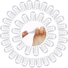 Silicone Anti-Friction Toe Protector, 40 Pcs Gel Toe Protectors with Breathable Hole, Soft Clear Toe Covers for Pain Relief, Silicone Toe Protectors Caps Guards for Corns