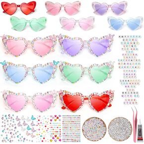 6 Set DIY Singer Sunglasses for Fans Concert Heart Shape Friendship Sunglasses Kit for 1989 Women Singer Party Favors