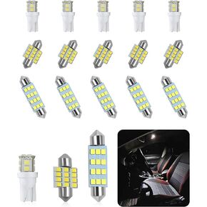 18 قطعة لمبة LED للسيارة، مجموعة مصابيح LED للسيارة، T10 31 مم 41 مم مجموعة مصابيح السيارة الداخلية (أبيض) in Kuwait