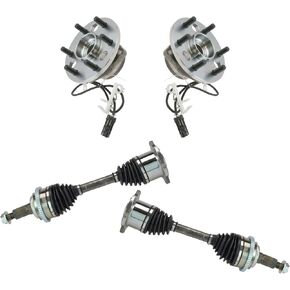 TRQ Front Drivetrain Kit CV Axle Shaft Assembly Wheel Hub Bearing Assembly Compatible with 1995-1997 Chevrolet K1500 K1500 Suburban K2500 Tahoe GMC 1995-1996 Yukon