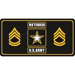 U.S. Army Sergeant First Class Retired Photo License Plate