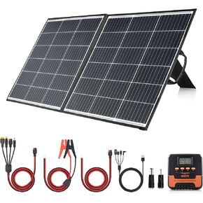 Portable Solar Panel 100W, 20V ETFE Foldable Solar Panel Charger Kit with MPPT Controller,USB QC3.0&Type-C PD 45W for Outdoor Camping Van Trip Power Station(AGM, Lifepo4) Generators Laptops