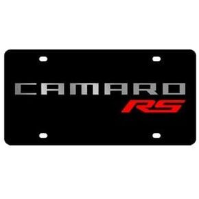 Chevrolet Eurosport Daytona- Compatible Camaro RS (Red) on Carbon Steel License Plate