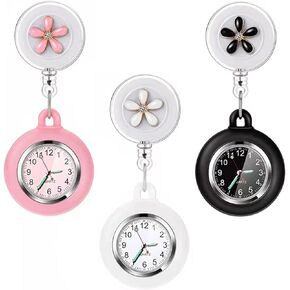 Nurse Watch Glow Pointer in The Dark,Clip Watch,Lapel Watch,Nurse Fob Watch with Second Hand,Clip on Nursing Watch