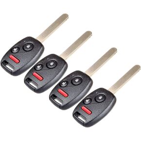 OCPTY 4X Uncut Keyless Entry Remote Control Key Fob Transmitter for 07-2013 for Honda CRV/10-2011 for Honda for Accord for Crosstour/ 10-2012 for Honda for Insight/ 10-2013 for Honda FIT MLBHLIK-1T