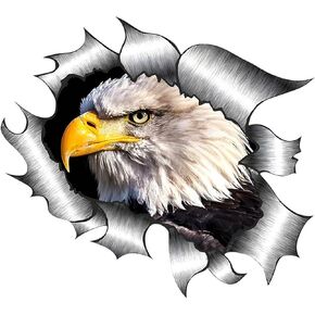 4 Pack American Bald Eagle Car Decal Sticker, 7.48X4.33 Inch Patriotic Eagle Truck Decal Waterproof Bumper Sticker for Car Truck Trailer SUV Van Outdoor Window Wall Laptop Tablet Glass (Number 2)