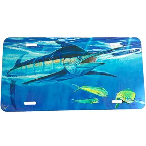 LPG Big Game Marlin Mahi and Tuna Fishing Aluminum License Plate (Bill Buster Marlin)