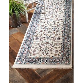 Unique Loom Narenj Collection Area Rug - Leeds (5' 1" Round, Ivory/ Blue)