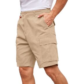 COOFANDY Men's Cargo Shorts Casual Loose Fit Outdoor Work Hiking Fishing Golf Shorts with Pockets Khaki