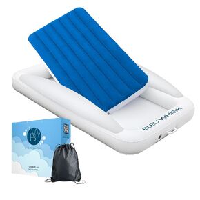 Inflatable Toddler Travel Bed with Mini Air Pump - Airplane Bed for Kids, Airplane Seat Extender for Kids - Plane Bed for Toddler Baby Air Mattress and Portable Air Pump