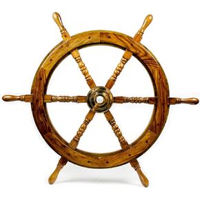 Nagina International Natural Wood Premium Pirate's Boat Ship Wheel (30 Inches)