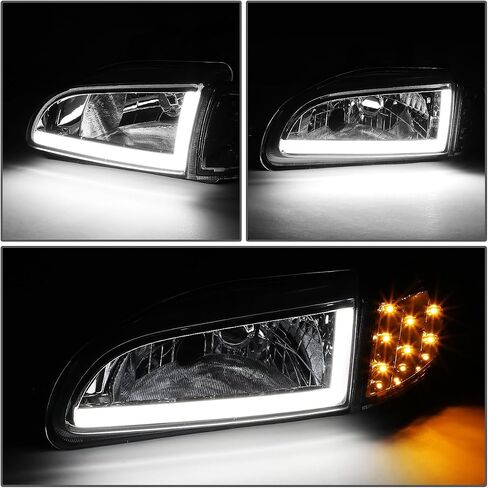 PM PERFORMOTOR DRL+Turn Signal Headlight Corner Lamps Replacement Compatible with 92-95 Honda Civic 2/3Door DRL Requires Wiring into Existing Lighting Harness, Black Clear, PMHL-HCIV2D-9295-LB-L-BC in Saudi Arabia