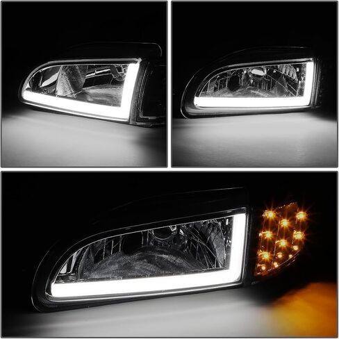 PM PERFORMOTOR DRL+Turn Signal Headlight Corner Lamps Replacement Compatible with 92-95 Honda Civic 2/3Door DRL Requires Wiring into Existing Lighting Harness, Black Clear, PMHL-HCIV2D-9295-LB-L-BC in Saudi Arabia