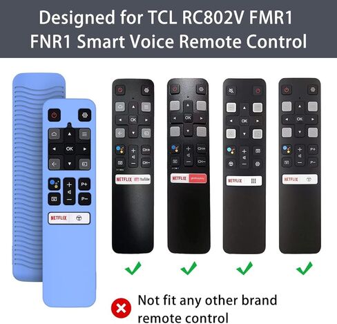 [2 Pack] WQNIDE Case for TCL RC802V FMR1 FNR1 Smart Voice Remote Control, Silicone Protective Cover Shockproof Anti Slip Anti-Lost Glowing(Glowgreen and Glowblue) in Kuwait
