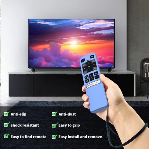 [2 Pack] WQNIDE Case for TCL RC802V FMR1 FNR1 Smart Voice Remote Control, Silicone Protective Cover Shockproof Anti Slip Anti-Lost Glowing(Glowgreen and Glowblue) in Kuwait