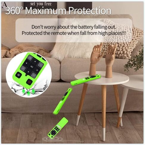 [2 Pack] WQNIDE Case for TCL RC802V FMR1 FNR1 Smart Voice Remote Control, Silicone Protective Cover Shockproof Anti Slip Anti-Lost Glowing(Glowgreen and Glowblue) in Kuwait