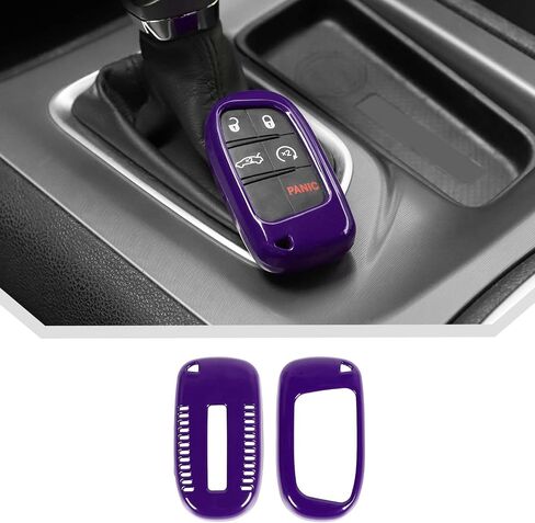JeCar Red Carbon Fiber Key Fob Cover Fit for 2015-2019 Dodge Challenger / 2011-2019 Charger / 2014-2019 Durango Key Fob Shell Protector Remote Control Smart Key Case in Kuwait