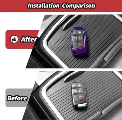JeCar Red Carbon Fiber Key Fob Cover Fit for 2015-2019 Dodge Challenger / 2011-2019 Charger / 2014-2019 Durango Key Fob Shell Protector Remote Control Smart Key Case in Kuwait