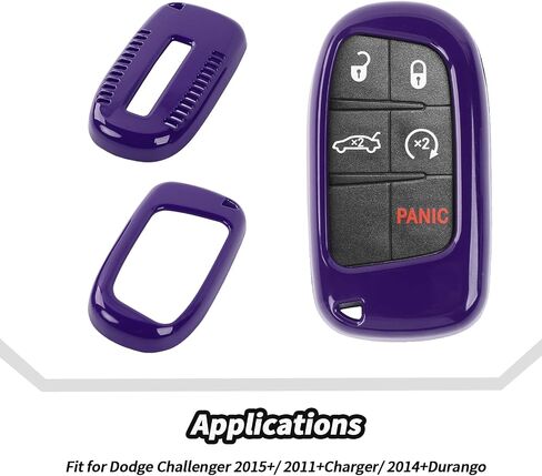 JeCar Red Carbon Fiber Key Fob Cover Fit for 2015-2019 Dodge Challenger / 2011-2019 Charger / 2014-2019 Durango Key Fob Shell Protector Remote Control Smart Key Case in Kuwait